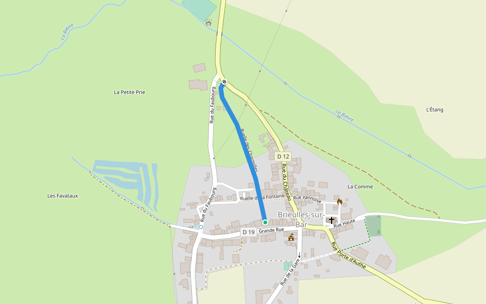 Ruelle des Charmilles walking route map in Brieulles-sur-Bar