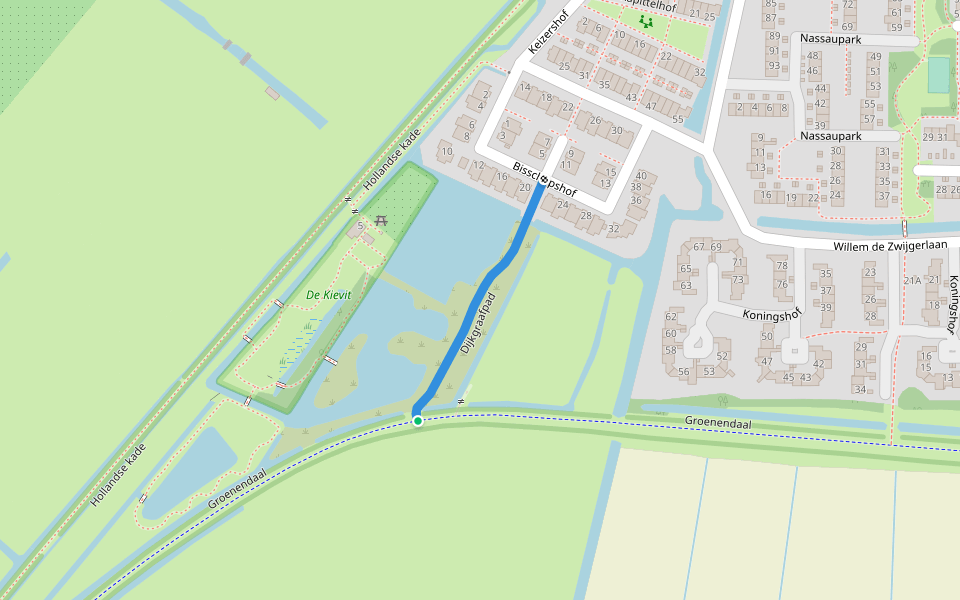 Dijkgraafpad walking route map in Harmelen