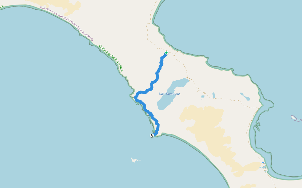 Black Rocks Walking Trail walking route map in Coffin Bay