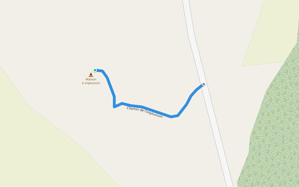 Chemin de l'impluvium walking route map in Seleki