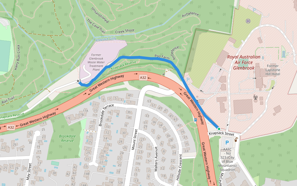 Poo Farm walking route map in Glenbrook