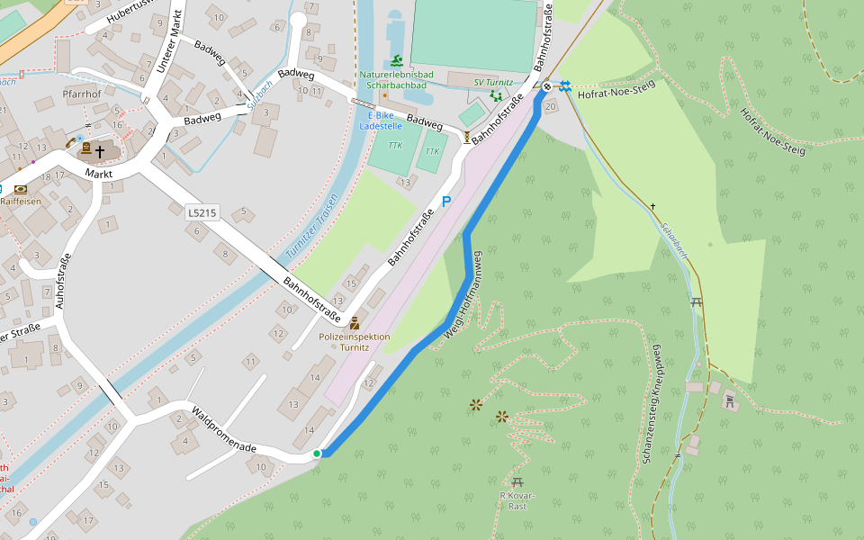 Weigl-Hoffmannweg walking route map in Türnitz