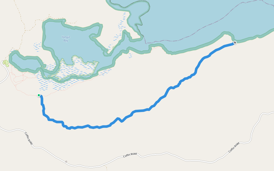 Yangie Track walking route map in Coffin Bay