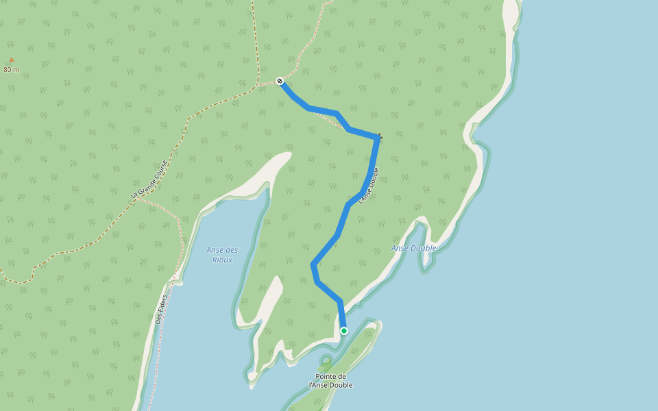 L'Anse Double walking route map in Rivière-du-Loup