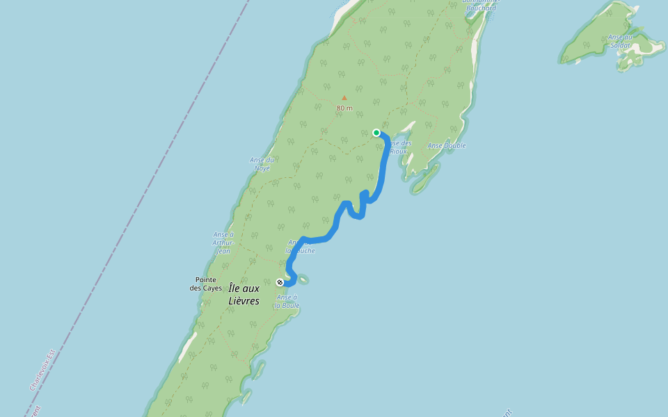 Des Eiders walking route map in Saint-Siméon