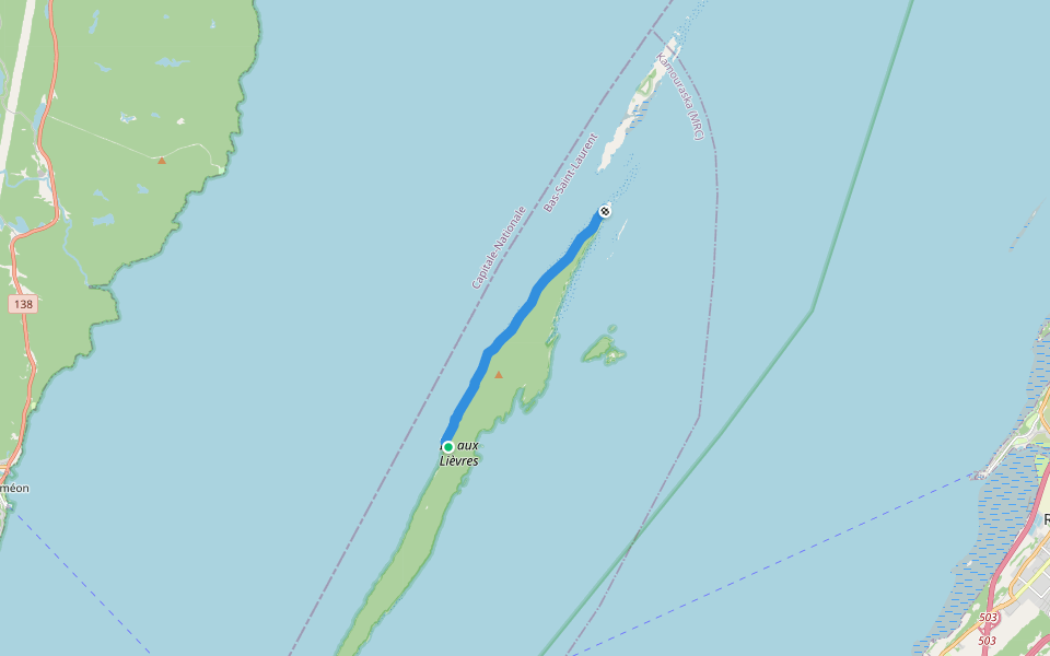 De la Mer Nord walking route map in Saint-Siméon