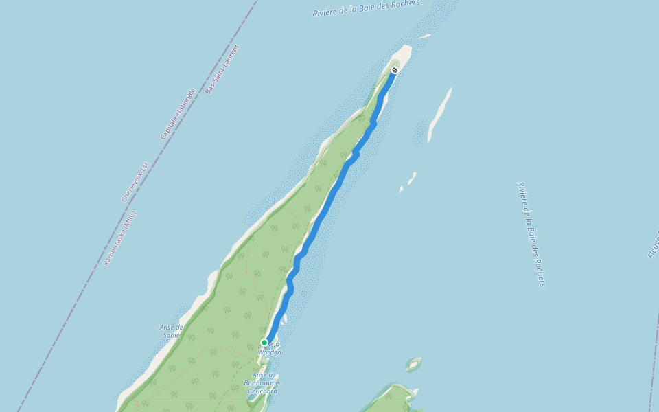 De la Mer Sud walking route map in Rivière-du-Loup