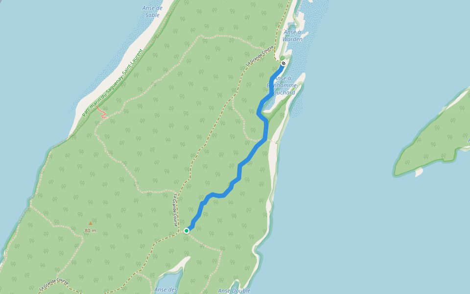 De La Chouette walking route map in Notre-Dame-du-Portage