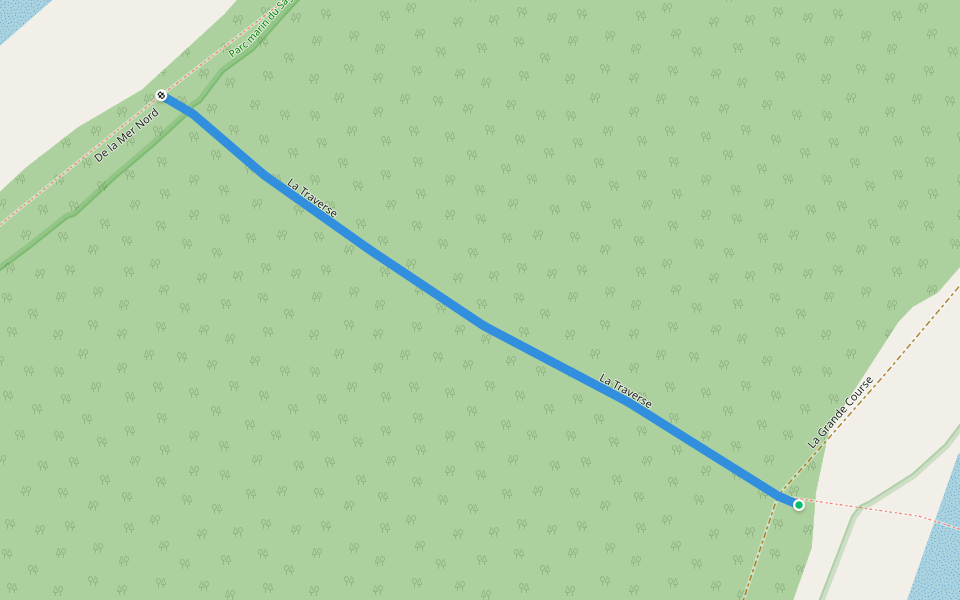 La Traverse walking route map in Rivière-du-Loup