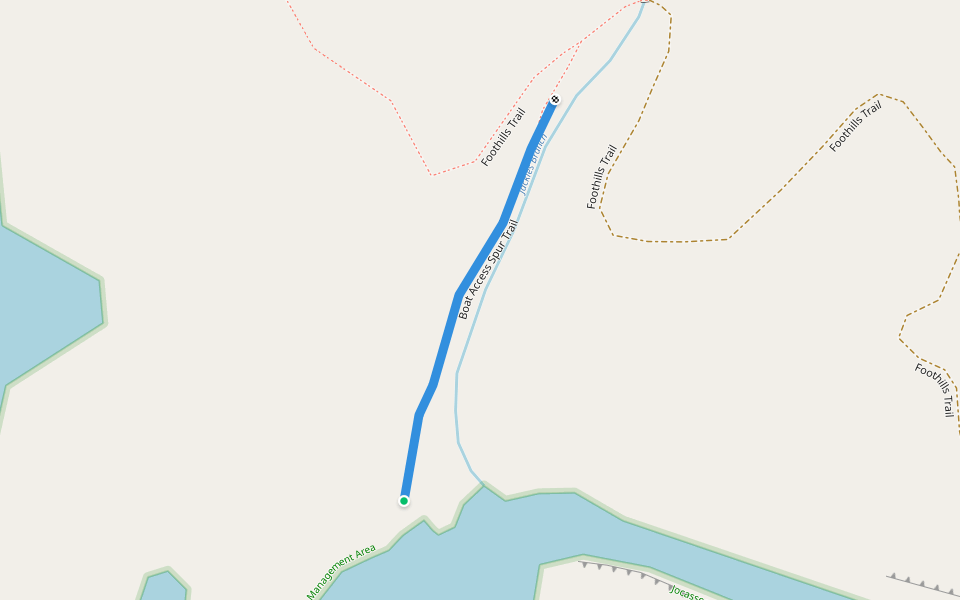 Boat Access Spur Trail walking route map in Sunset