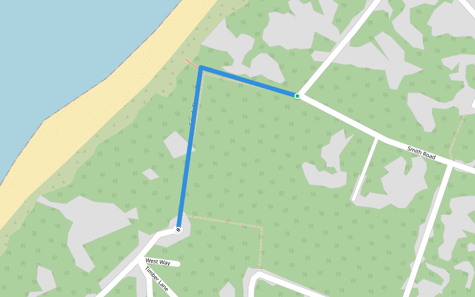 Gowdy Shores Beach walking route map in Union Pier