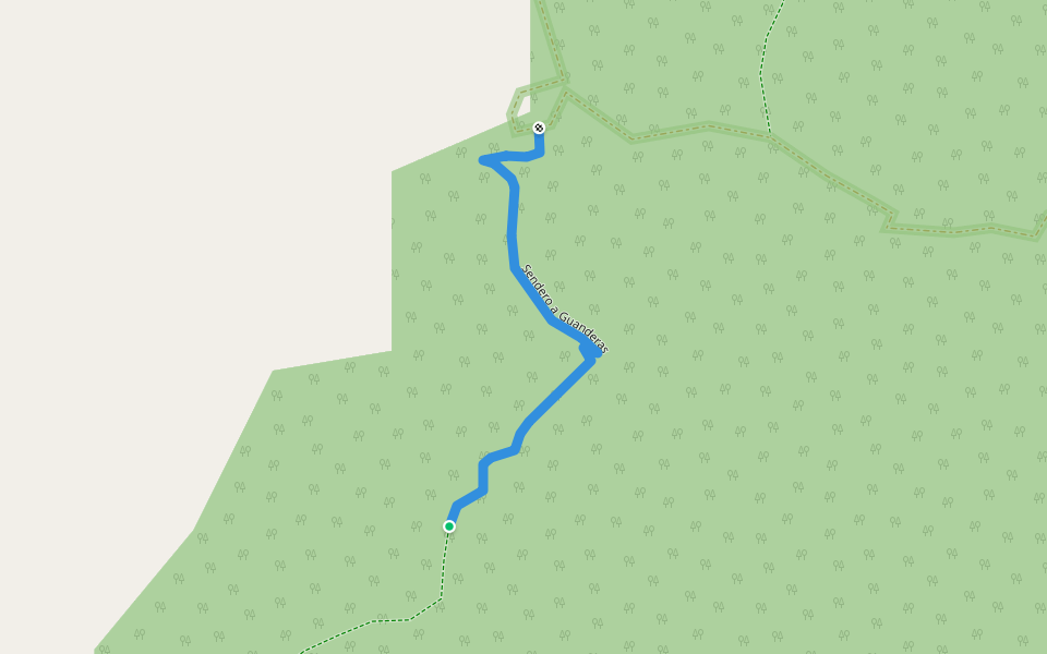 Sendero a Guanderas walking route map in Tulcán