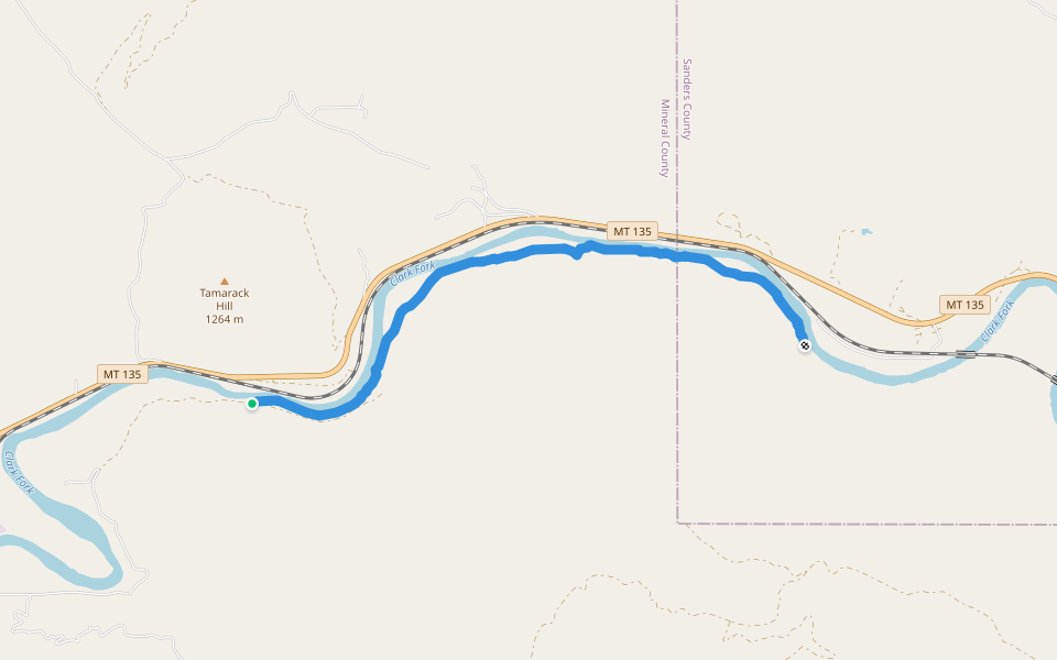 FS Trail 223 walking route map in Saint Regis