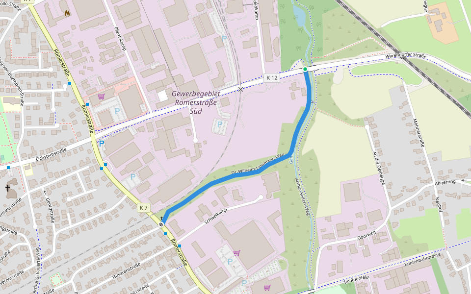 Dr.-Wilhelm-Lippmann-Weg walking route map in Hamm
