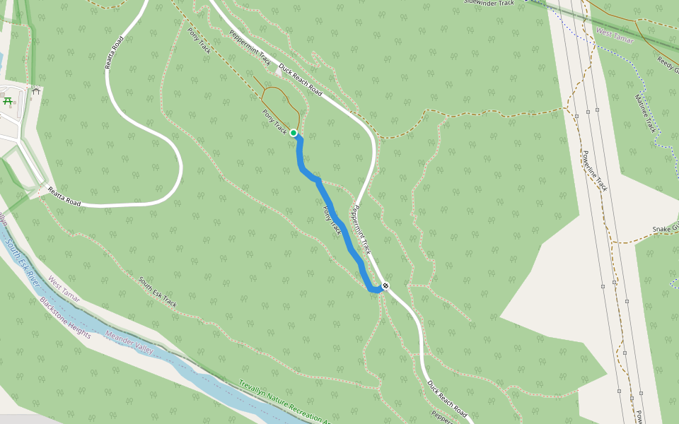 Pony Track walking route map in Trevallyn