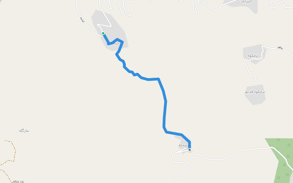 کیاسه - ایرمحله walking route map in Kiaseh