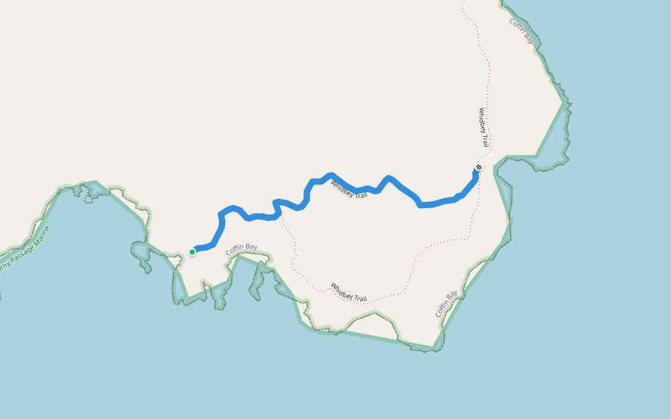 Whidbey Trail walking route map in Coffin Bay