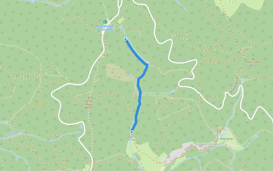 Kis-tóti-völgy walking route map in Hosszúhetény