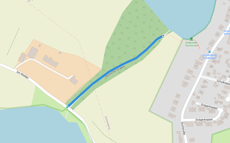 Dänischer Graben walking route map in Scharbeutz