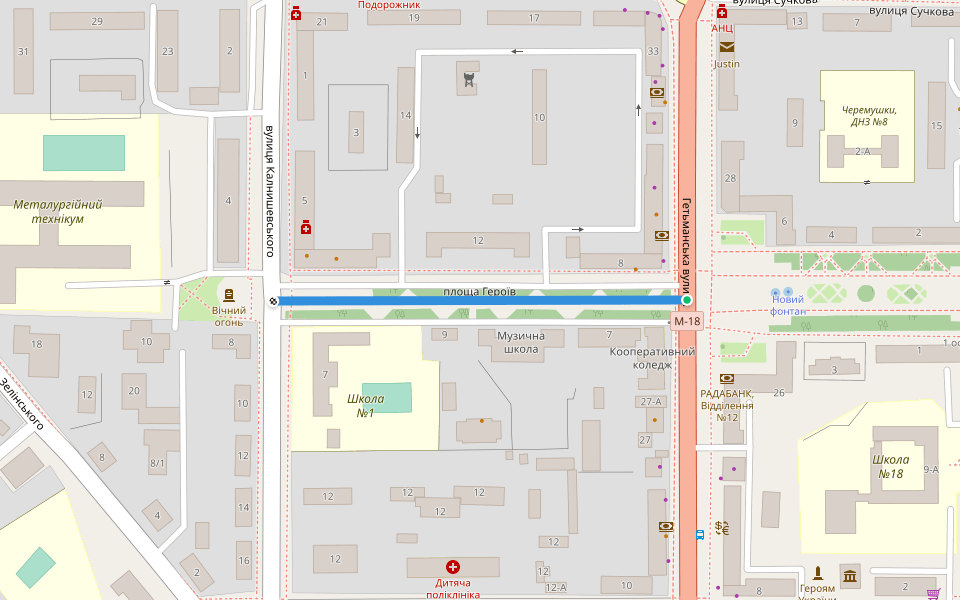 Героїв площа walking route map in Samar