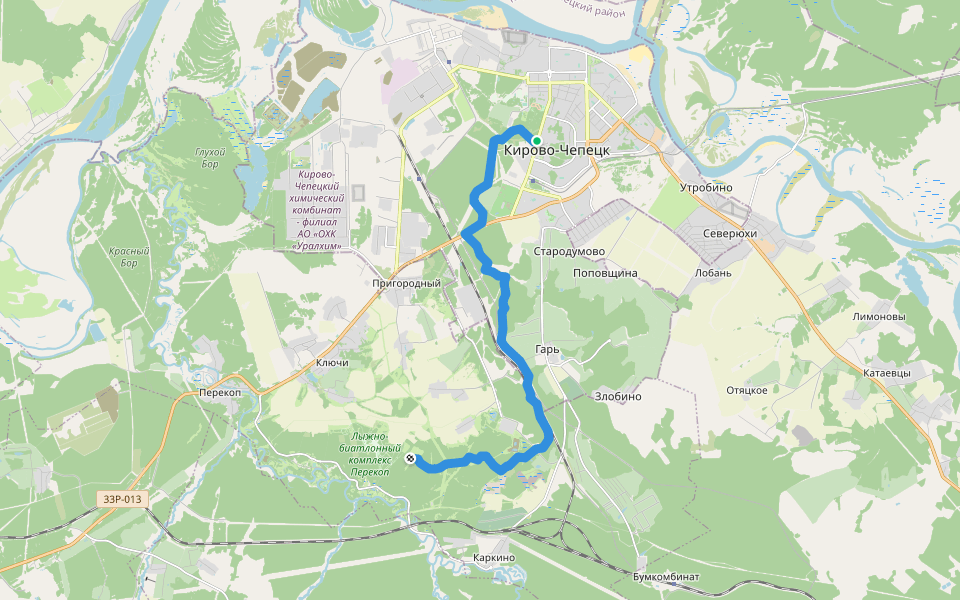 лыжня Перекоп walking route map in Kirovo-Chepetsk
