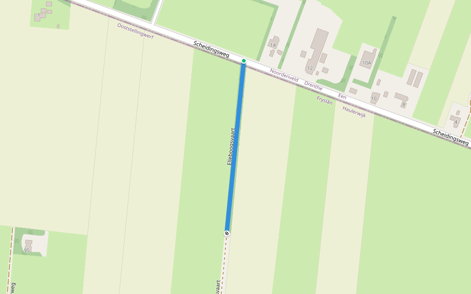 Elleboogsvaart walking route map in Een