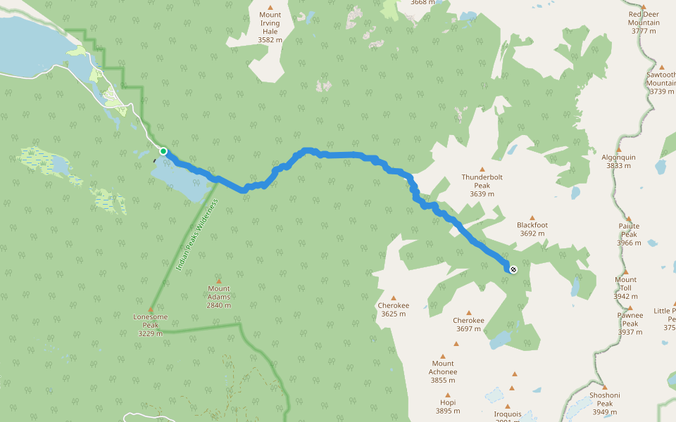 Cascade Creek Trail walking route map in Granby