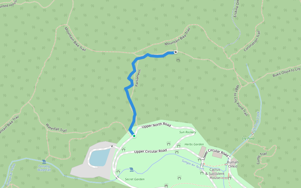 Parliament walking route map in George Town