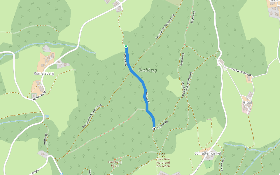 Vogelweg walking route map in Mattsee
