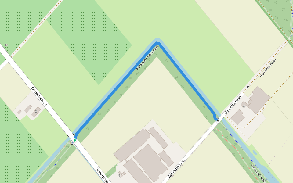 Fietspad Peelkanaal walking route map in Landhorst