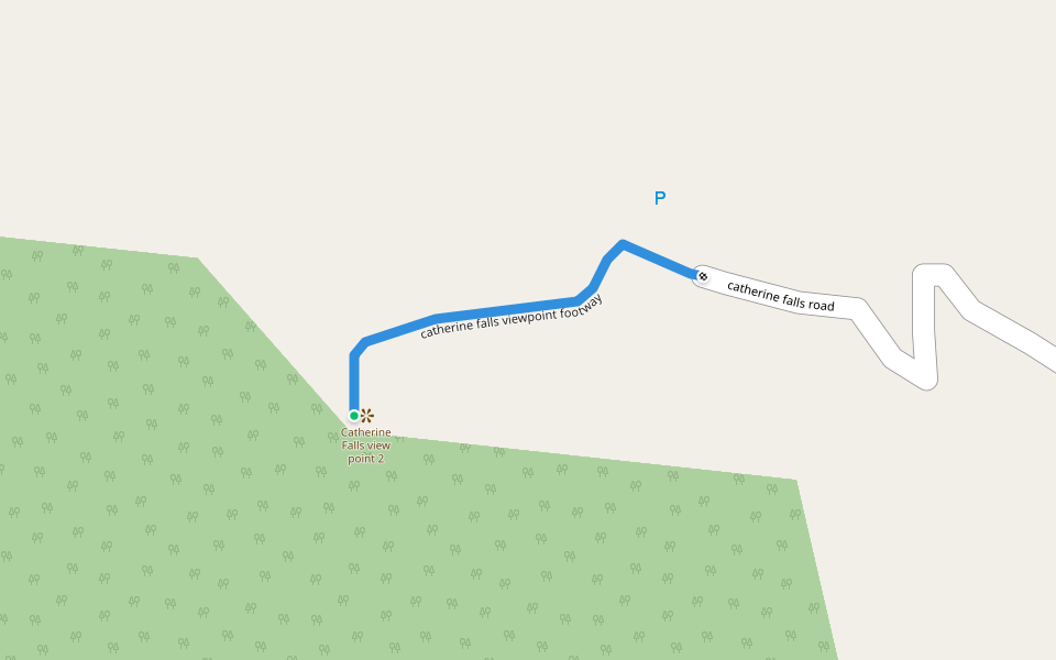 catherine falls viewpoint footway walking route map in Aravenu