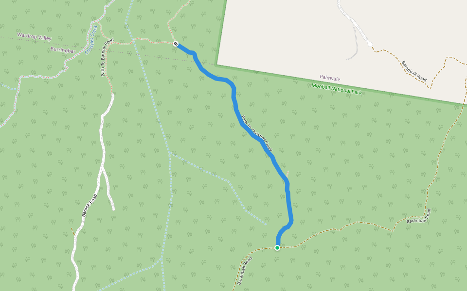 Path To Christies Creek walking route map in Palmvale
