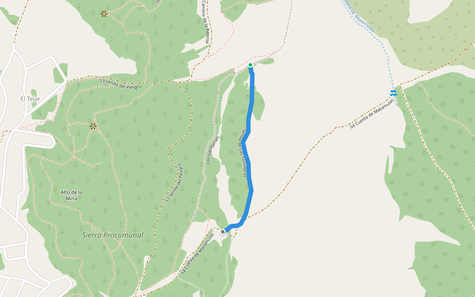 Senda de Las Tomilleras walking route map in Chinchilla de Monte-Aragón
