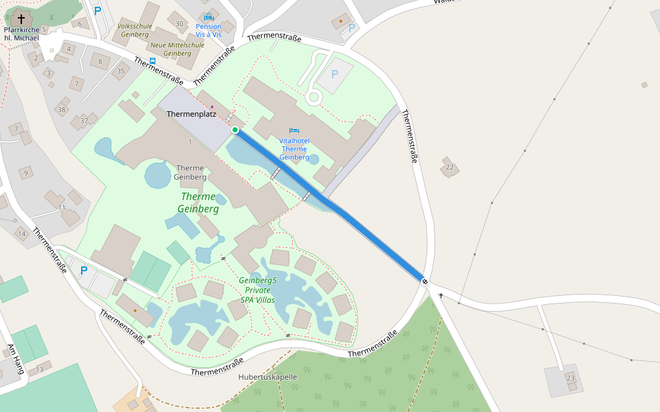 Thermenallee walking route map in Geinberg
