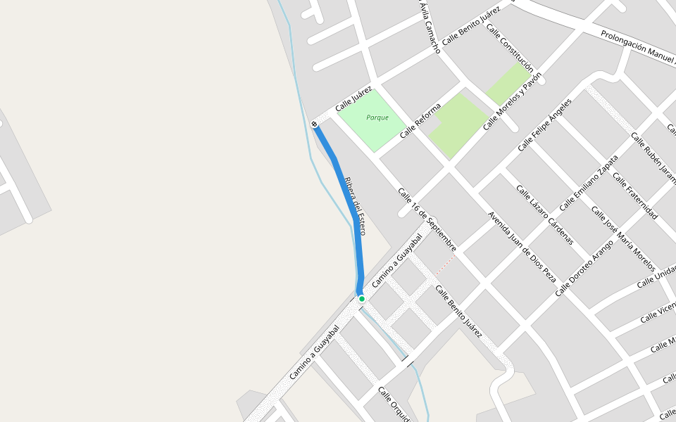 Ribera del Estero walking route map in San Rafael