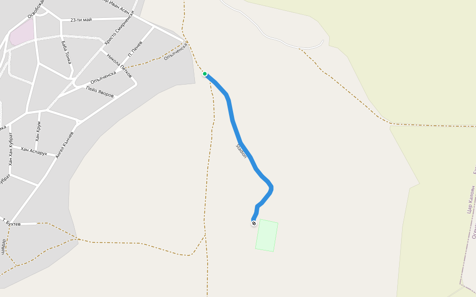 Stadion walking route map in Isperih