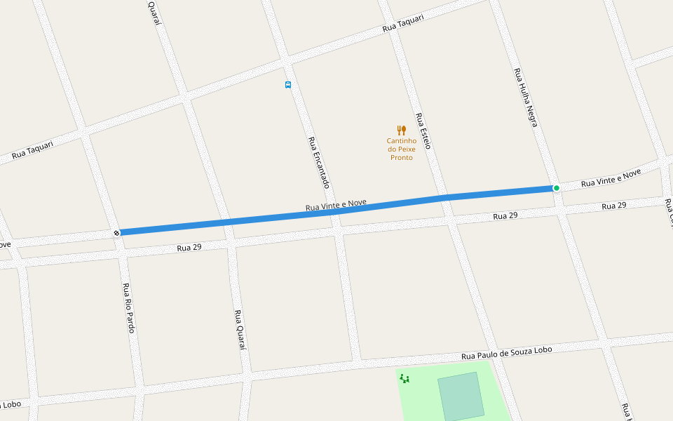 Rua Vinte e Nove walking route map in Pelotas