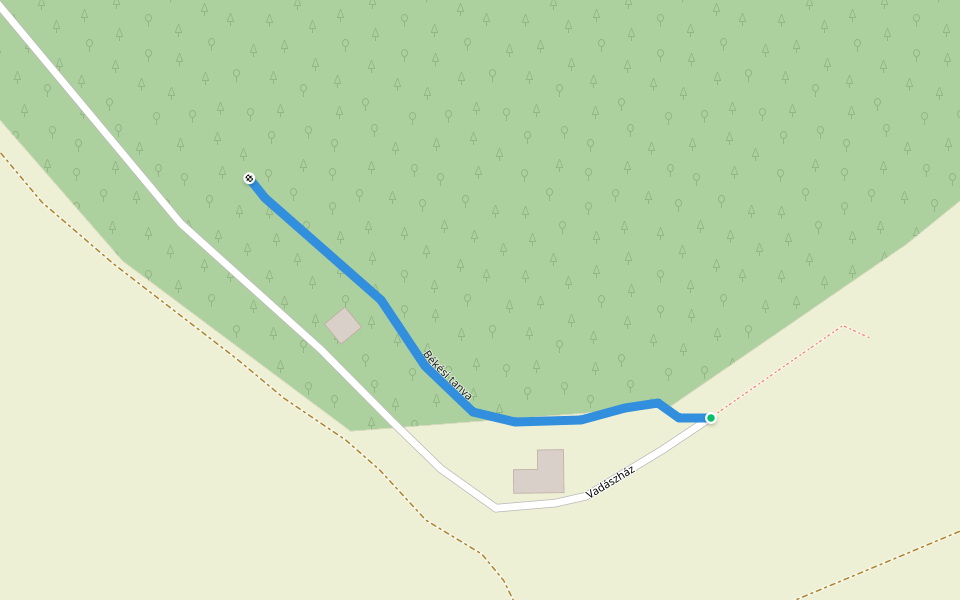 Békési tanya walking route map in Csibrák