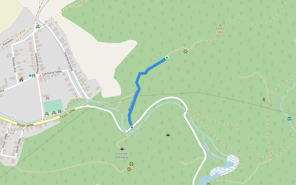 Meredek sziklafal walking route map in Uppony