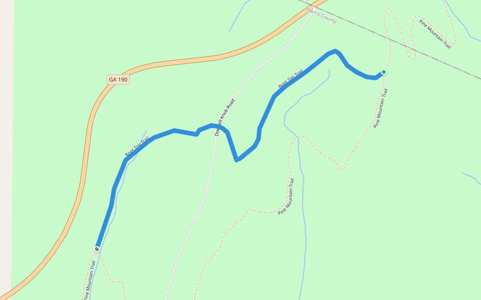 Boot Top Trail walking route map in Warm Springs