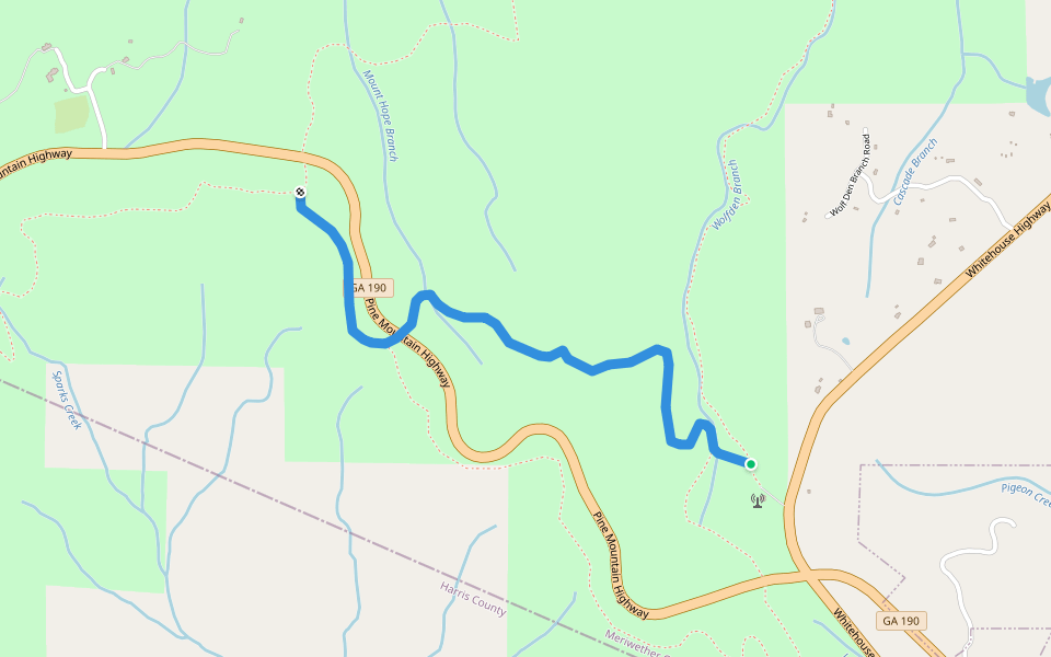 Beaver Pond Trail walking route map in Warm Springs