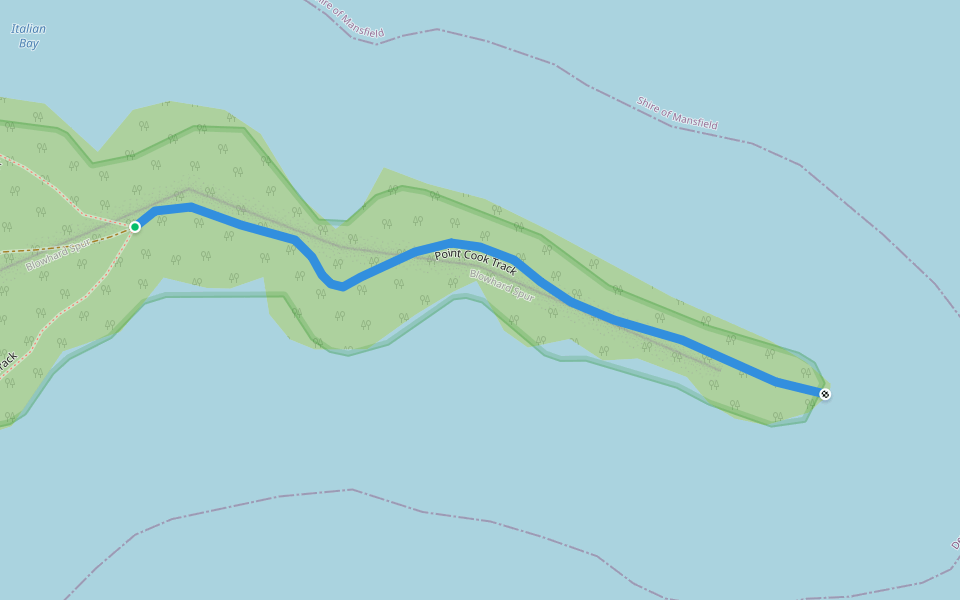 Point Cook Track walking route map in Devils River