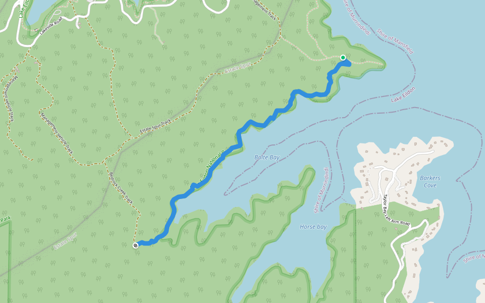 Bolte Bay Walking Track walking route map in Devils River