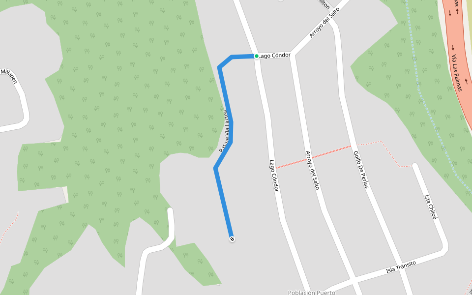 Pasaje Vía Láctea walking route map in Viña del Mar