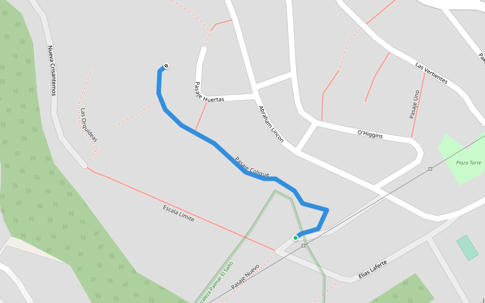 Pasaje Coligüe walking route map in Viña del Mar