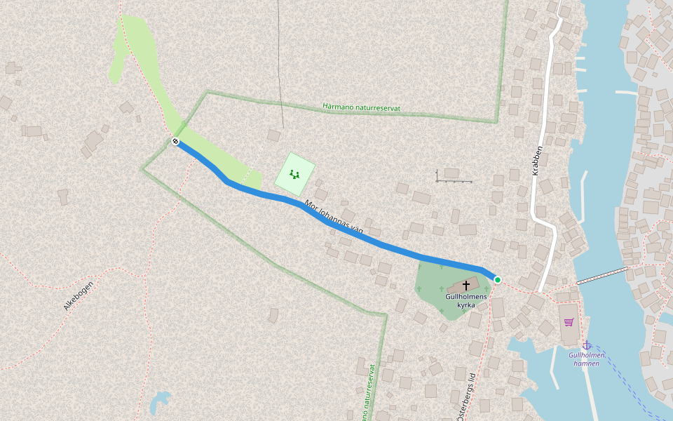 Mor Johannas väg walking route map in Torget