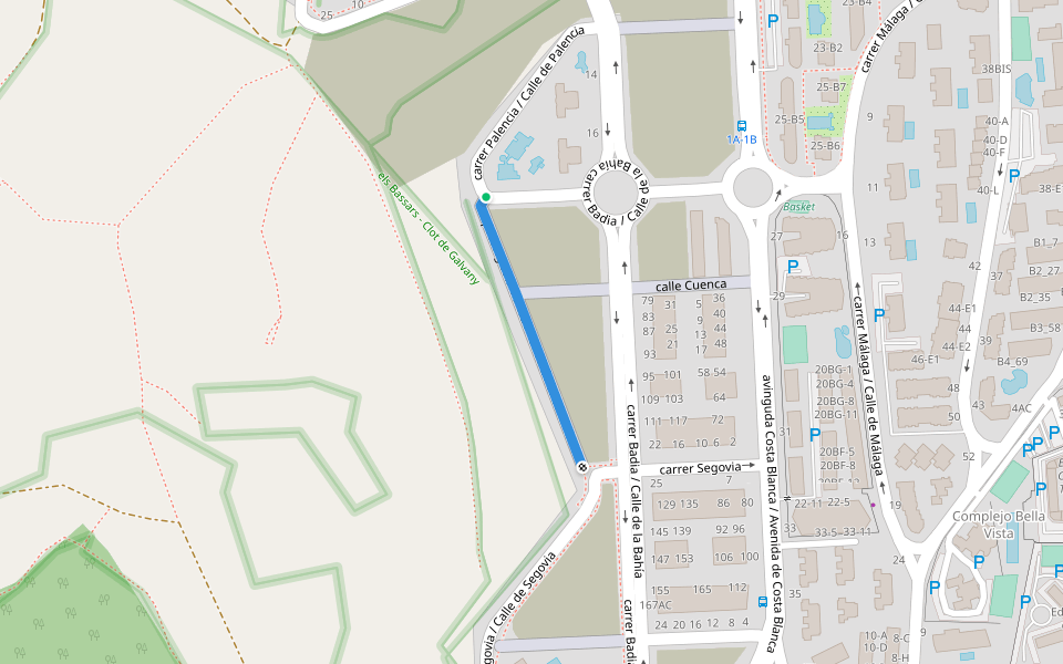 passeig Salamanca / Paseo de Salamanca walking route map in Arenals del Sol