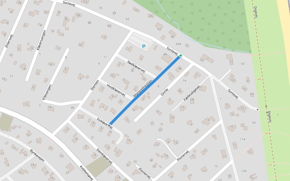 Margrethestien walking route map in Gedser