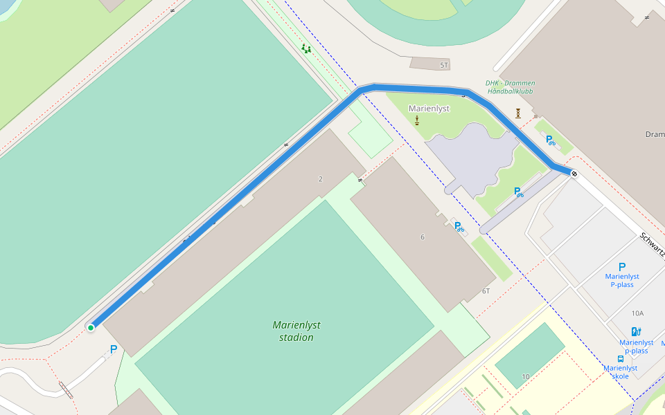 Schwartz gate walking route map in Drammen