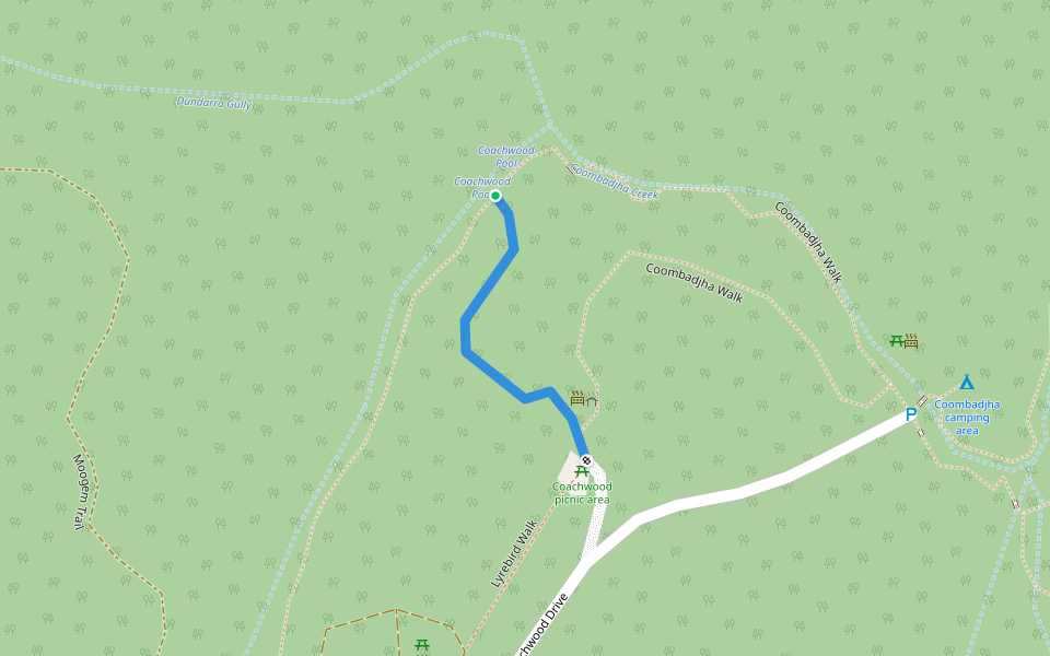 Coachwood Walk walking route map in Gibraltar Range